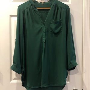 NWOT 41 Hawthorn Hunter Green Tunic Blouse Size L